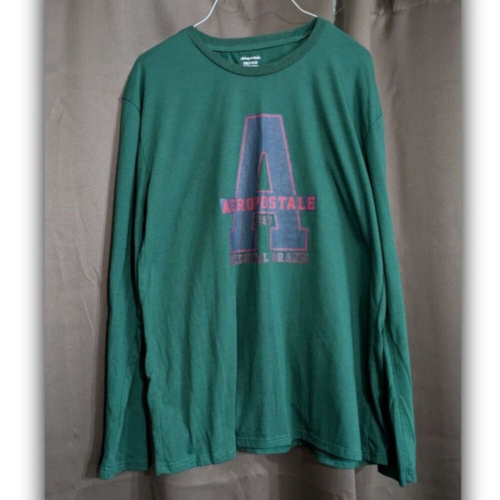 Men'S Aeropostale Green long sleeve t shirt Size Medium